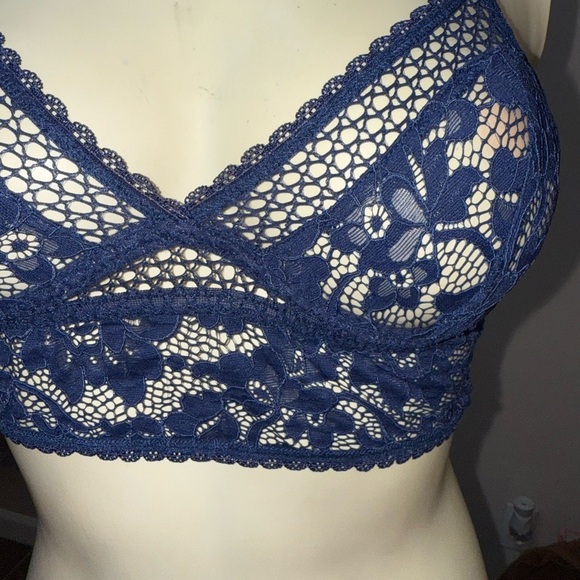ELSE Petunia Longline Underwire Triangle Bra midnight navy size 32C - Picture 7 of 8